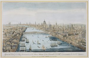 London City és a Temze általános képe, 2. tábla a „Views of London”, a művész által metszett kocsma. Írta: Laurie és Whittle, 1794